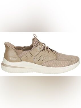 Skechers Men's Delson Swift Fit Hands Free Sneaker Taupe Sz 10.5 New tags no box